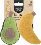 Minus One Fruit Kattenspeelgoed - Kattenspeeltje met Kattenkruid - Interactief Speelgoed voor Katten - Avocado en Banaan