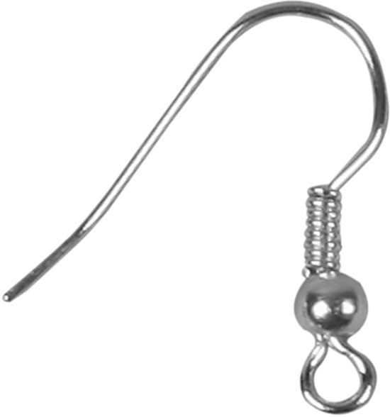 Creotime Franse oorbelhaak - 18 mm - verzilverd - 100 stuks
