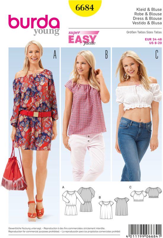 Burda Naaipatroon 6684 - Blouse en Jurk