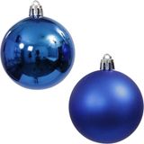 Othmar Decorations Kerstballen - 18x stuks - 6 cm - blauw - kunststof - mat/glans - onbreekbaar