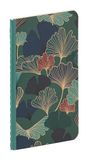 Clairefontaine 116240C - Mini Genaaid Notitieboek Illustratie Bloemen/Ginkgo bladeren Diepblauw - 7,5x12 cm 48 pagina's effen papier ivoor 90g - Gaïa bleu Collectie - 4 designs willekeurig