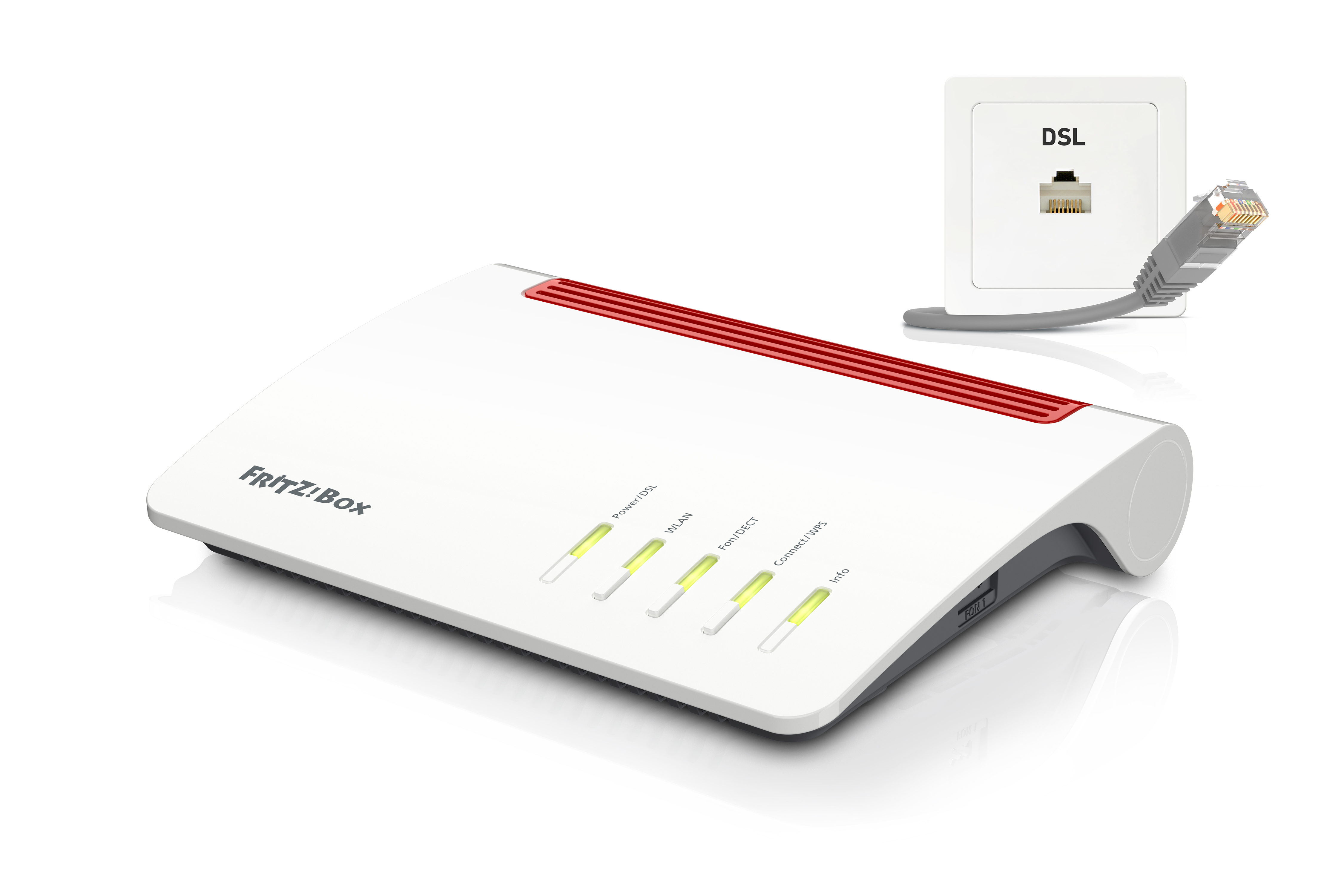 AVM FRITZ!Box 7590 - Draadloze Router - Gigabit Ethernet - Dual-band (2.4 GHz / 5 GHz) - Grijs, Rood, Wit