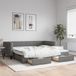 Maison Exclusive - Lit gigogne extensible avec tiroirs, gris foncé, 100x200 cm, tissu