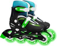 Stamp Inlineskates Stamp Skids Control met Lichtgevende Wielen Maat 30-33 Unisex Zwart/Groen