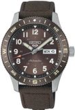 Seiko 5 Sports Herenhorloge HDB009K1 Analoog Automatisch Nylon Bruin Zilverkleurig