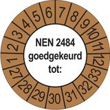 Merkloos / Sans marque Ricard Keuringsstickers NEN 2484 2027 | 50 stuks, Ø 35 mm | Buiten Bruin