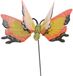 Decoris Vlinder op stok - Geel - Metaal - 17 x 60 cm