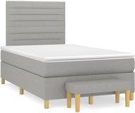 vidaXL Boxspring met matras stof lichtgrijs 120x190 cm
