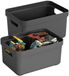 Sunware Opbergboxen Sigma - Kunststof - Antraciet - 3x Box - 5 Liter - 25 x 18 x 12 cm