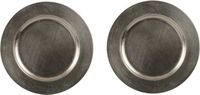 Othmar Decorations Bv 12x Ronde diner/kerstdiner borden/onderborden graniet groen glimmend 33 cm