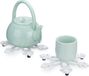 Merkloos Relaxdays Pannenonderzetters Sneeuwvlok - Gietijzer - Wit - 18 cm - Set van 2