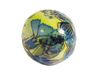 Keramische bal geel versierd met bruin en groen landschap diameter. 20mm. 50u