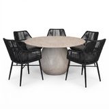 AVH-Collectie Dante Chianti dining tuinset 140xH75 cm 6 delig polystone marmerlook