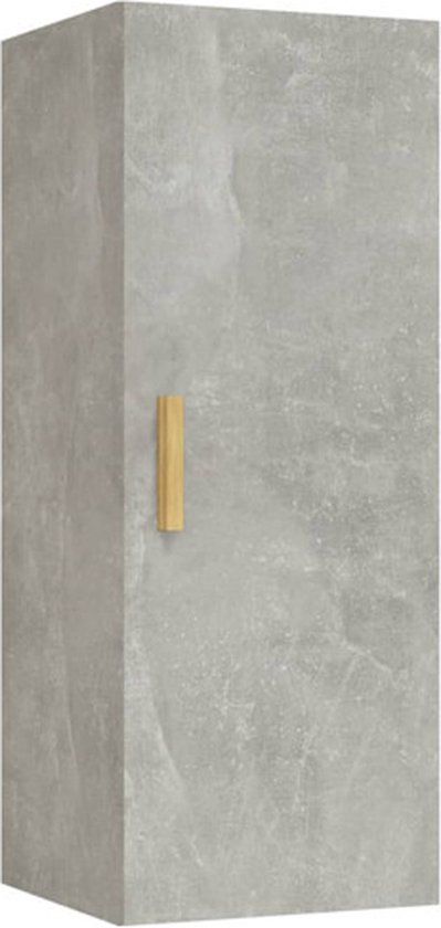 vidaXL Wandkast 34,5x34x90 cm bewerkt hout betongrijs
