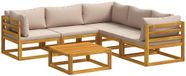 vidaXL - Canapé - 2 places - Taupe - Acacia massif