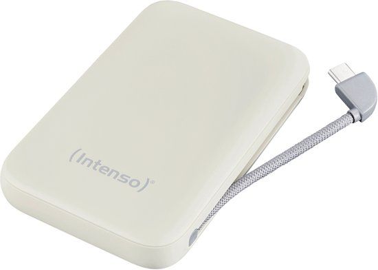 Intenso S10000 Powerbank - 10.000 mAh - 20W - USB-C met geïntegreerde kabel - LCD-display - Beige