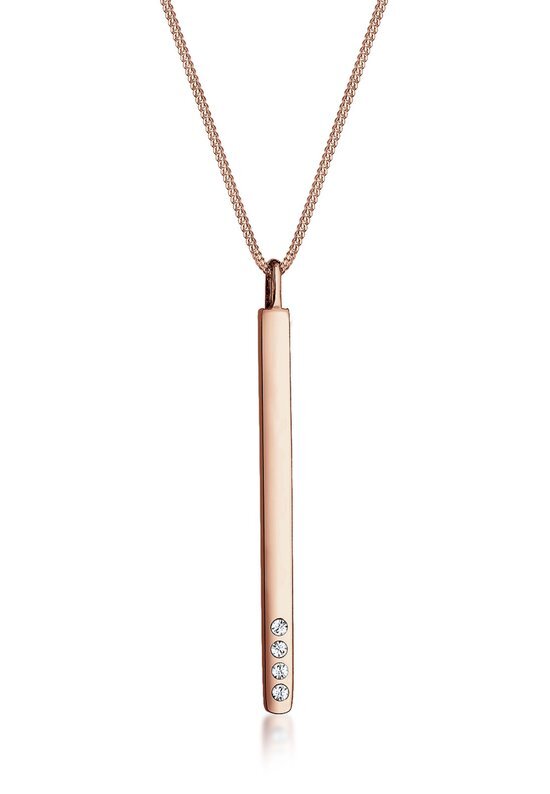 Elli Dames Halsketting ames Y-ketting met hanger staaf en kristallen in 925 sterling zilver 45 cm lang