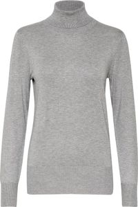 Kaffe Astrid Pull Col Roulé Femme Pull - Taille S - Grey Melange