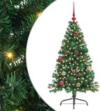 vidaXL - Kunststof - Voorverlichte - Kerstboom - met - 150 - LED - Groen - 150 - cm - PVC