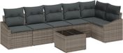 vidaXL Tuinbank Set Lichtgrijs Polyrattan