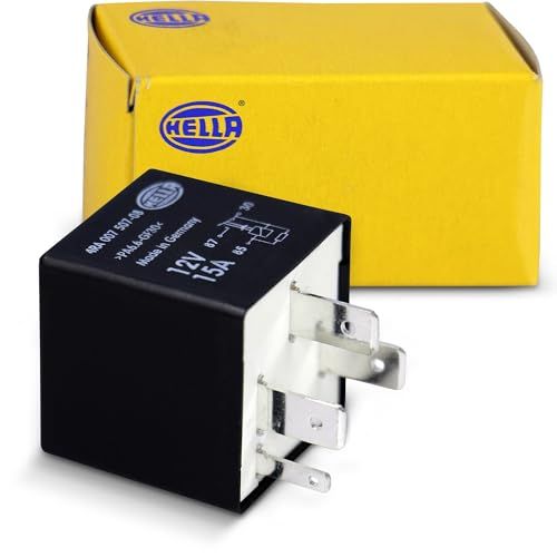 HELLA 4RA 007 507-081 Relais, arbeidsstroom - 12V - 4-polig - Schakelschema: X - Stekker: X - Sluiter - Kleur: Zwart - Zonder houder