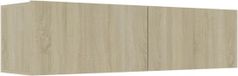 vidaXL meuble TV 120x30x30 cm bois de sapin couleur chêne sonoma