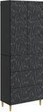 vidaXL Kast Set 2 st 66 x 34,5 x 90 cm Bewerkt hout Zwart