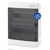 Intratec Inbouw Verdeeldoos 2-rijig – IP40 Inbouw Verdeeldoos voor 24 Modules met Transparant Deur en Rail voor Eenvoudige Elektrische Installatie Thuis & Zakelijk – 357 x 283 x 106mm