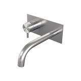 Brauer Brushed Edition Robinet de lavabo encastré avec bec incurvé et plaque de recouvrement Modèle B2 Inox brossé PVD