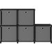 Maison Exclusive Étagère d'affichage 5 cubes et boîtes noir 103x30x72,5 cm tissu