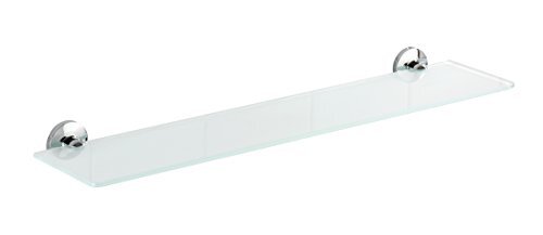 WENKO Glazen plank Cuba glanzend - badkamerplank, gegoten zink, 60 x 5 x 13,5 cm, chroom