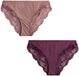 Next - Dames - Set van 2 hoog uitgesneden kanten slips - Bruin