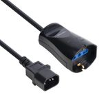 Vultech MU-UPS02 stroomkabel IEC C14 mannelijk - 10/16 A BIPASSO SCHUKO kabel UPS, IEC-stekker, Schuko-stekker, tweepolig, zwart