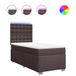 VidaXL Boxspring met matras, stof, donkerbruin, 80x200 cm