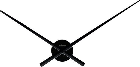 NeXtime Hands Wandklok - 70 cm - Zwart - Aluminium
