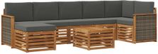 vidaXL Ensemble de canapés d'extérieur 7 pièces Naturel et Anthracite