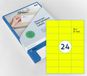 Rillprint Etiket 70x37mm Fluor Geel 2400st