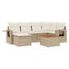 vidaXL 7-delige Loungeset met kussens, polyrattan, beige