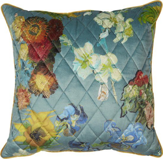 Beddinghouse x Van Gogh Museum Carré Fleuri Sierkussen - 50x50 cm - Groen