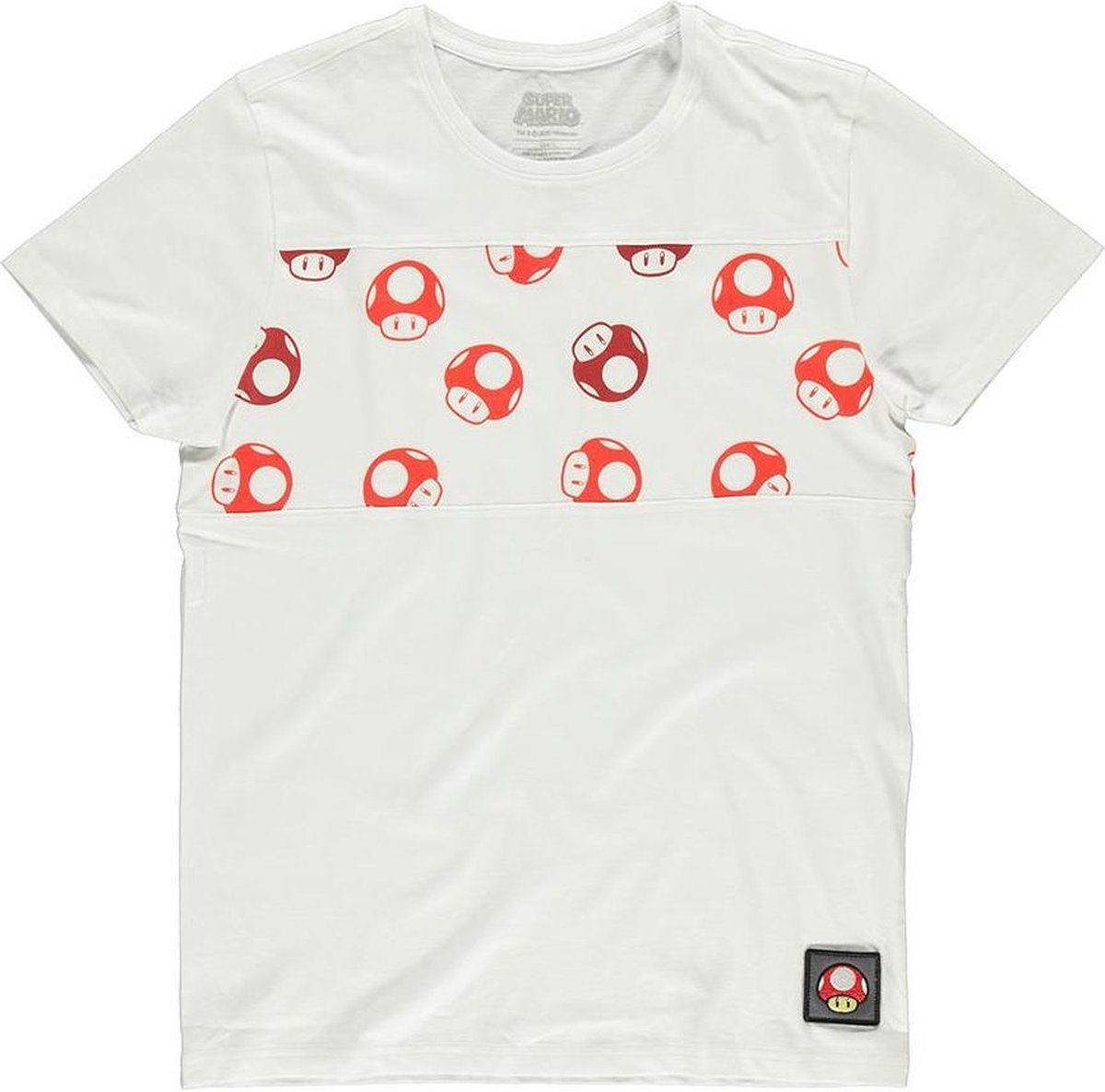 Difuzed Nintendo - Super Mario AOP Toad Men's T-shirt - S - White - EAN: 8718526325607