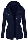 Parka pour femmes avec capuche et propriétés coupe-vent pour l'extérieur