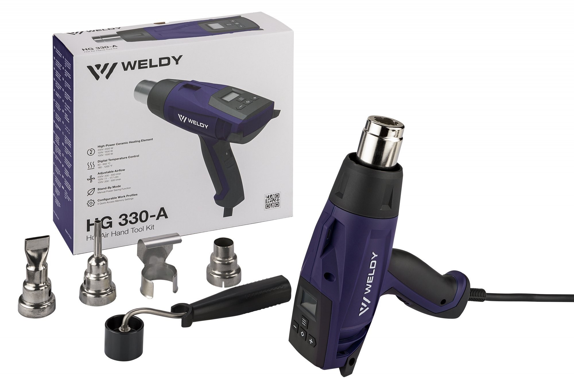 Weldy Weldy HG 330-A Heteluchtpistool Incl. 4 Mondstukken - 2300W