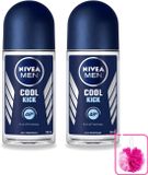Nivea 2 x Men Cool Kick Deo Roll-On Anti-Transpirant 50 ml