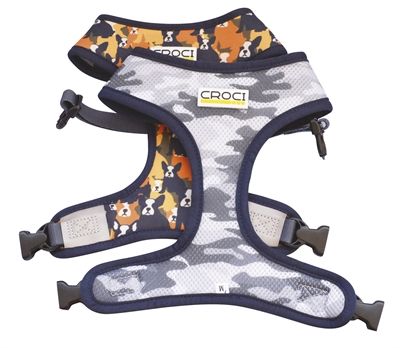Croci Frenchie Hondentuig - Oranje/Grijs - 8023222235588