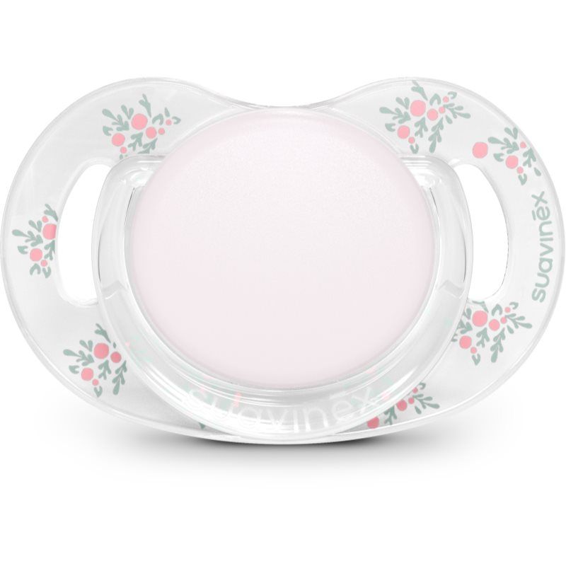 Suavinex, Fopspeen voor baby's, 0/6 maanden, pasgeborenen en geboorte, met symmetrische speen SX Pro van siliconen, plat en flexibel, omkeerbaar, respecteert de mondontwikkeling, Poetry Rose
