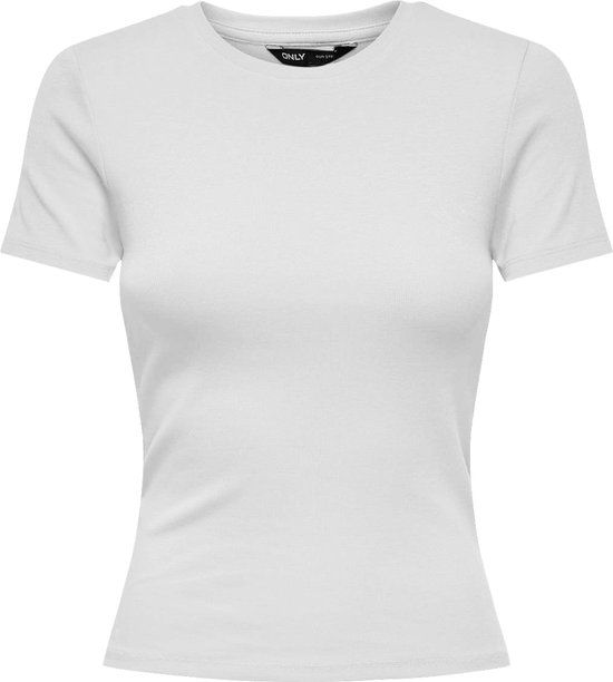 ONLY - ONLRILEY S/S TOPJRS - Meisjes - T-shirts - Wit - Katoen/Elastaan - Korte mouw - Aansluitend - Kinderen
