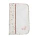 Trois Kilos Sept Baby Health Diary - Birth - 100% Organic Cotton Poplin - Floral Patterns - Pink - White - Embroidered Rabbit and Cat Details - 17.5 x 25 cm