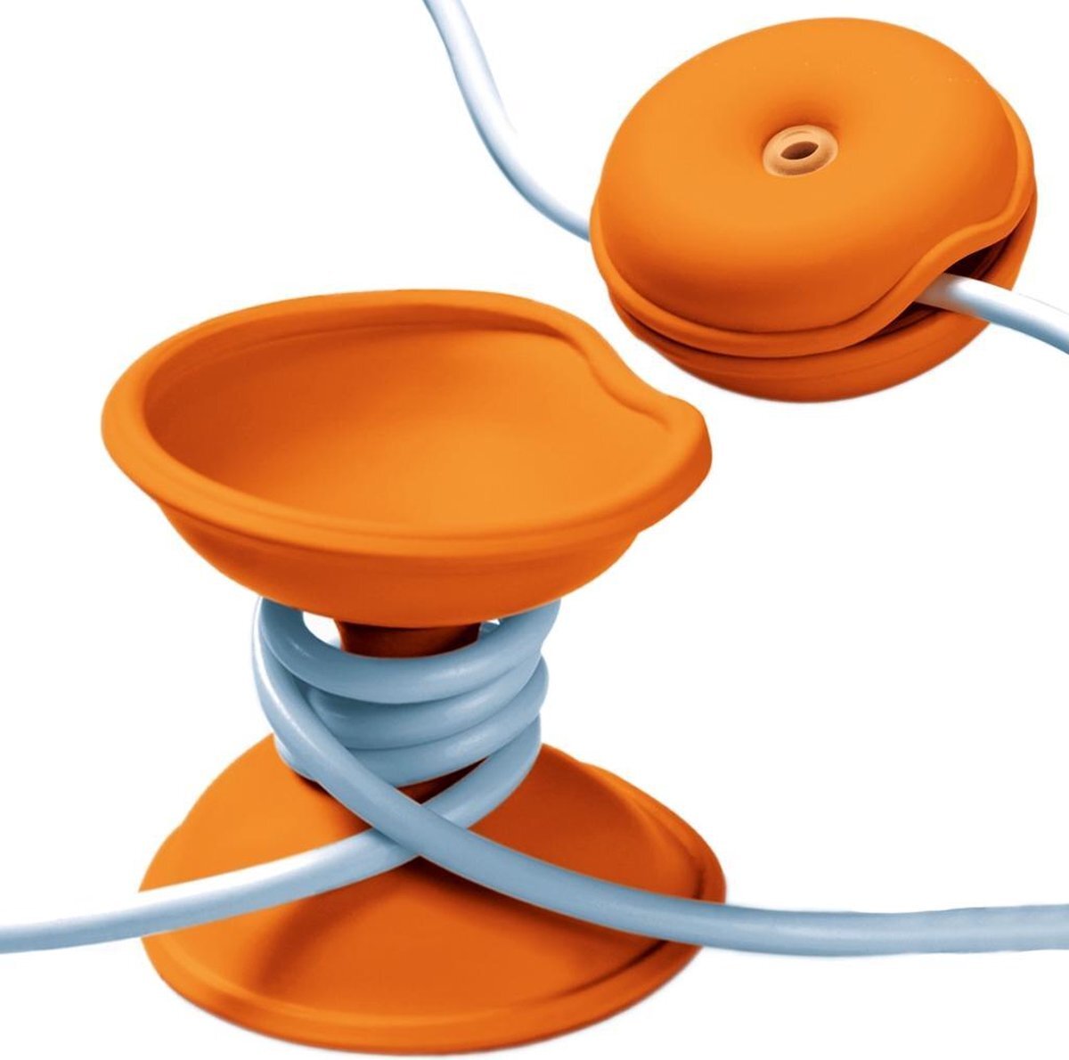 Cleverline Snoerwinder - Cable Turtle - Mini - Oranje - Set van 2 Stuks - Ø 4,5 cm x H 2,2 cm