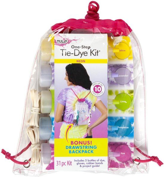 Tulip One Step Tie-Dye Backpack Kit Neon