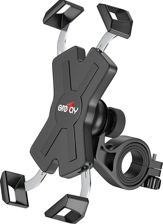 Fiets telefoonhouder - Metalen motorstuurbevestiging voor telefoon, scooter en smartphone 4.0-7.0 inch - Zwart